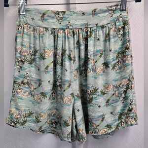 Disney Her Universe Peter Pan Mermaid Lagoon Retro Challis Shorts Sz XS